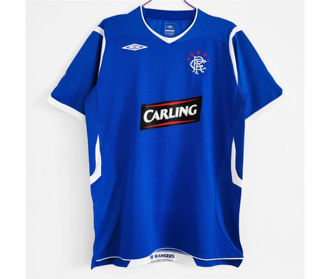 Rangers FC Men Home Retro Soccer Jersey 2008