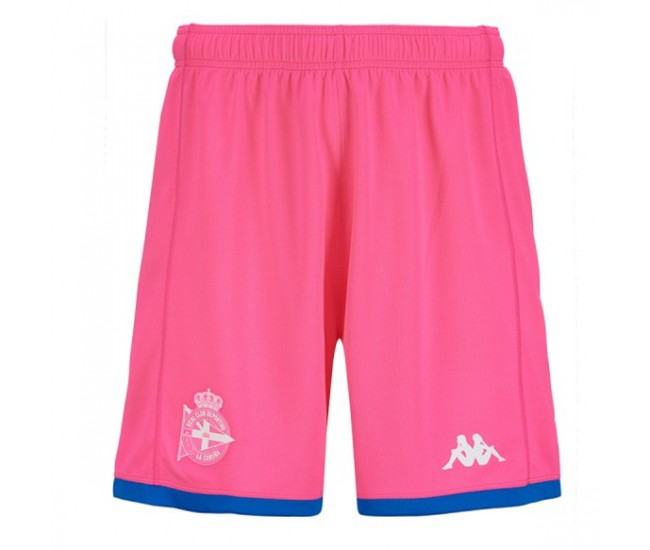 Deportivo La Coruña Mens Pink Goalkeeper Soccer Shorts 2023