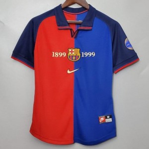 FC Barcelona Men Centenary Home Retro Soccer Jersey 1899