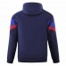 FC Barcelona Mens AWF Raglan Hoodie Soccer Jacket Blue 2023