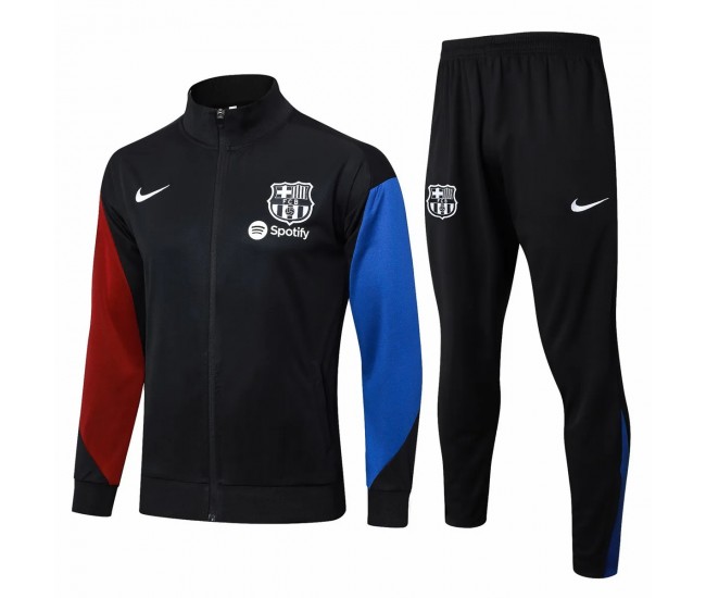 FC Barcelona Black Training Presentation Soccer Tracksuit 2024