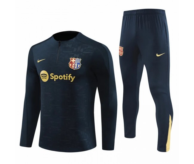 FC Barcelona Navy Training Technical Soccer Tracksuit 2024