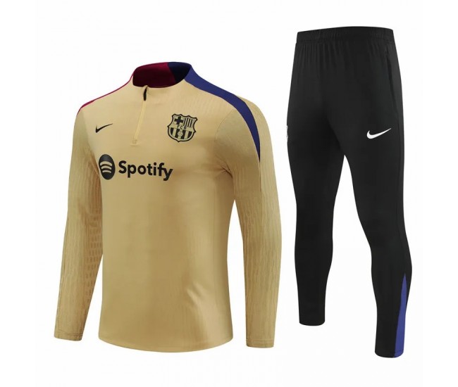 FC Barcelona Gold Training Technical Soccer Tracksuit 2024