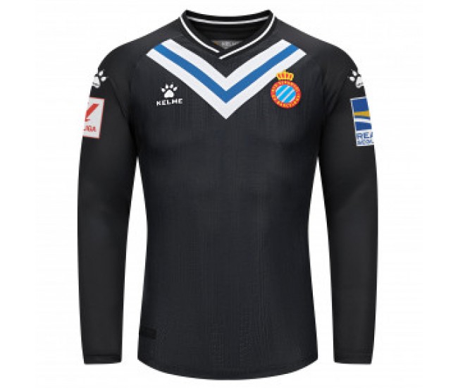 RCD Espanyol Mens Black Long Sleeve Goalkeeper Soccer Jersey 2023