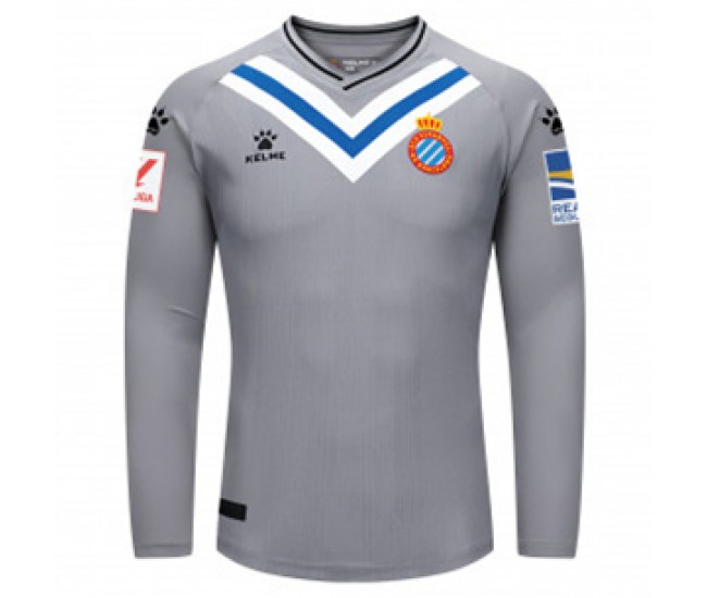 RCD Espanyol Mens Grey Long Sleeve Goalkeeper Soccer Jersey 2023