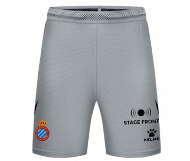 RCD Espanyol Mens Gray Goalkeeper Soccer Shorts 2023