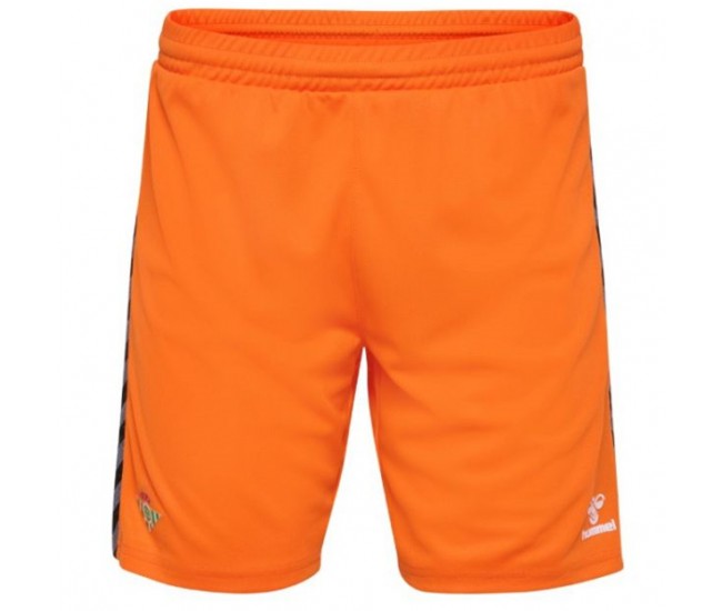 Real Betis Mens Orange Goalkeeper Soccer Shorts 2023