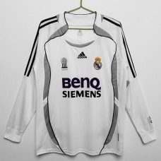 Real Madrid Men Long Sleeve Home Retro Soccer Jersey 2006