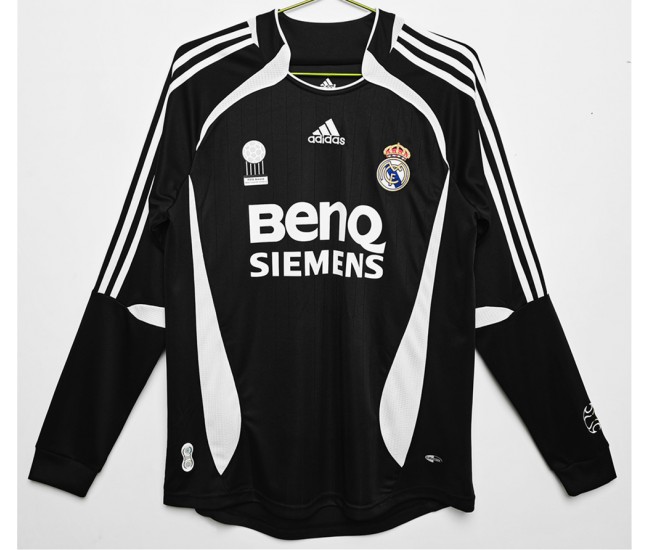 Real Madrid Men Long Sleeve Third Retro Soccer Jersey 2006