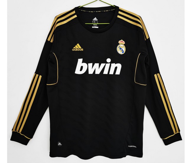 Real Madrid Men Long Sleeve Away Retro Soccer Jersey 2011