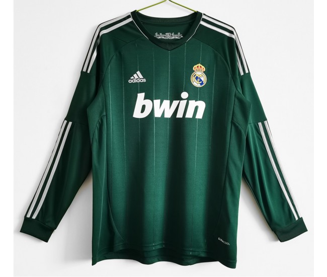 Real Madrid Men Long Sleeve Third Retro Soccer Jersey 2012