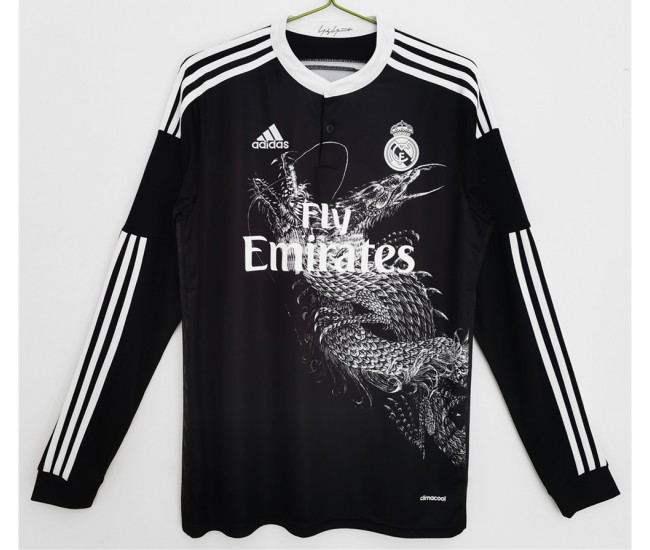 Real Madrid Men Long Sleeve Third Retro Soccer Jersey 2014