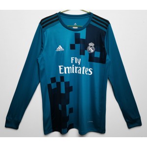 Real Madrid Men Long Sleeve Third Retro Soccer Jersey 2017