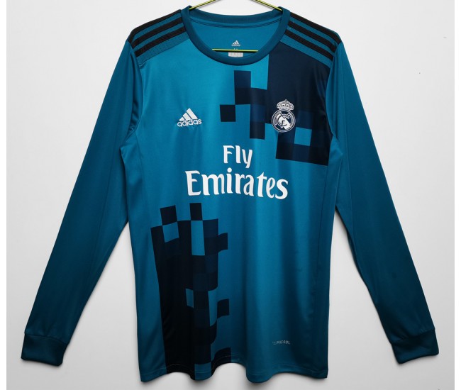 Real Madrid Men Long Sleeve Third Retro Soccer Jersey 2017