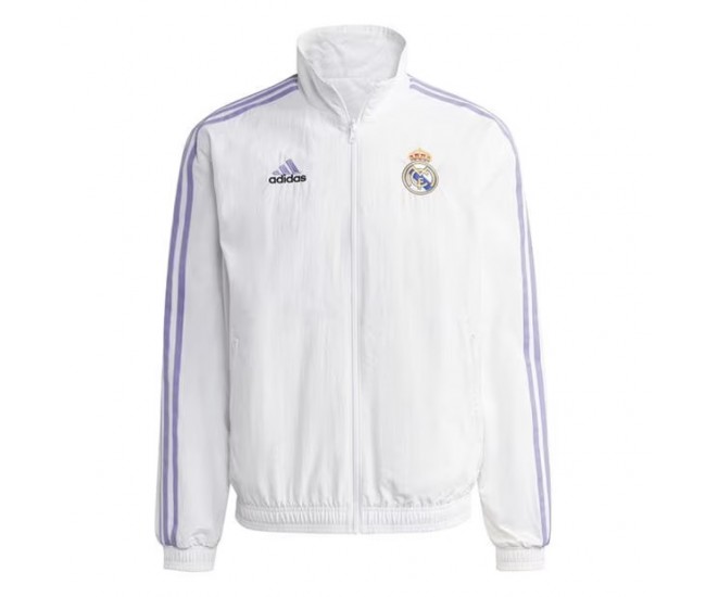 Real Madrid Mens Anthem Reversible Soccer Jacket 2023