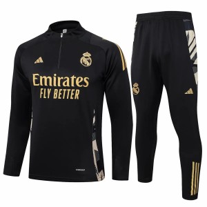 Real Madrid Black Training Technical Soccer Tracksuit 2024