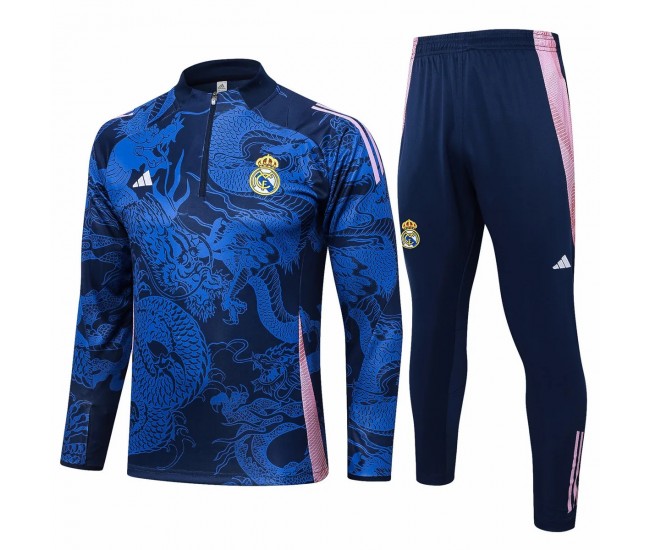 Real Madrid Blue Training Technical Soccer Tracksuit 2024