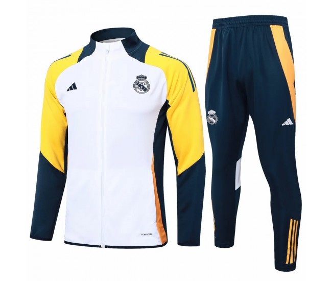 Real Madrid White Training Presentation Soccer Tracksuit 2024