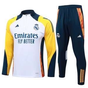 Real Madrid White Training Technical Soccer Tracksuit 2024