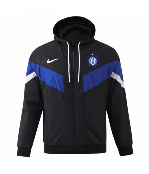 Inter Milan Mens Hooded Windrunner Soccer Jacket 2024