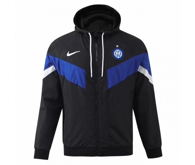 Inter Milan Mens Hooded Windrunner Soccer Jacket 2024