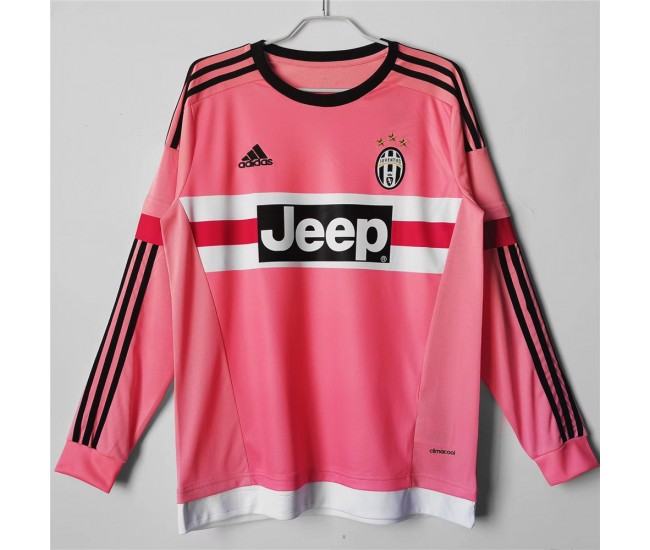 Juventus Men Long Sleeve Away Retro Soccer Jersey 2015