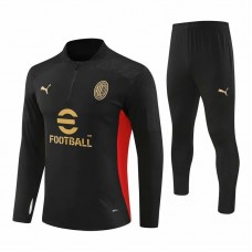 AC Milan Black Training Technical Soccer Tracksuit 2024