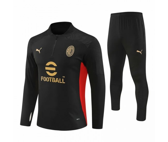 AC Milan Black Training Technical Soccer Tracksuit 2024