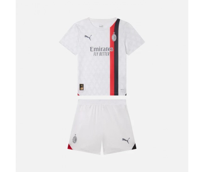 AC Milan Kids Away Soccer Kit 2023