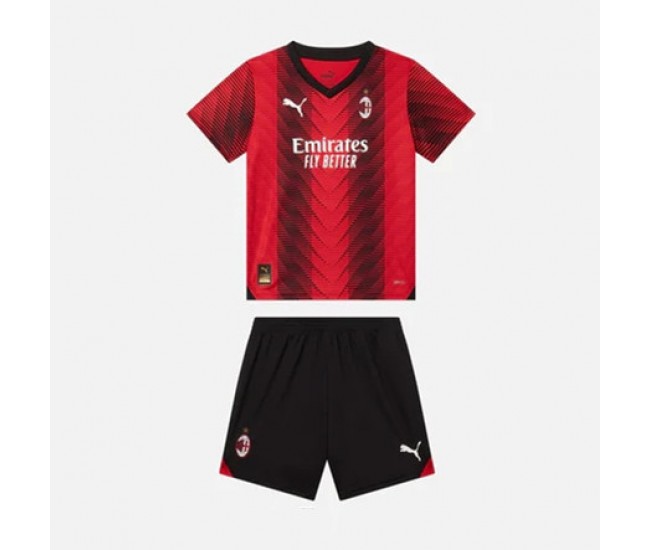 AC Milan Kids Home Soccer Kit 2023