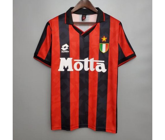 AC Milan Men Home Retro Soccer Jersey 1993