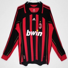 AC Milan Men Long Sleeve Home Retro Soccer Jersey 2006