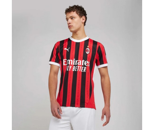 AC Milan Mens Home Authentic Soccer Jersey 2024