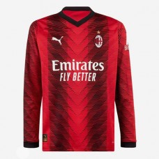 AC Milan Mens Long Sleeve Home Soccer Jersey 2023