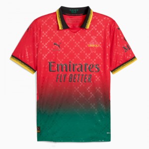 AC Milan x OFF-WHITE Adult Red-Power Green Soccer Jersey 2024