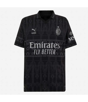 AC Milan X Pleasures Men's Dark Soccer Jersey 2023