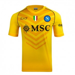 SSC Napoli Mens Yellow Goalkeeper Soccer Jersey 2023