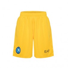 SSC Napoli Mens Yellow Soccer Shorts 2023