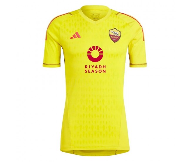 AS Roma Mens Yellow Goalkeeper Soccer Jersey 2023