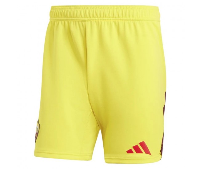 AS Roma Mens Yelllow Goalkeeper Shorts 2023