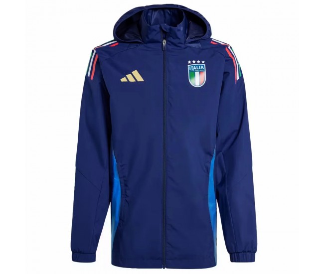 Adidas Italy Mens Training Rain Soccer Jacket 2024