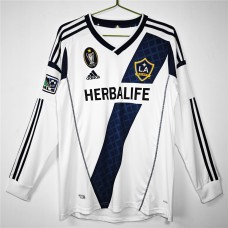 LA Galaxy Men Long Sleeve Home Retro Soccer Jersey 2012