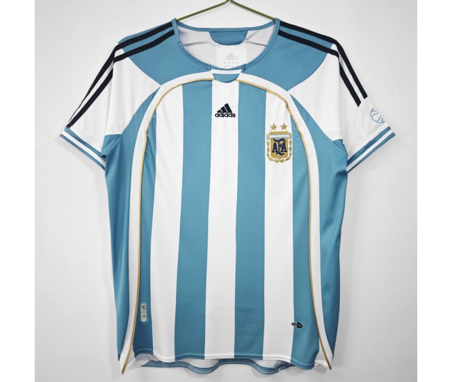 Argentina Home Retro Soccer Jersey 2006