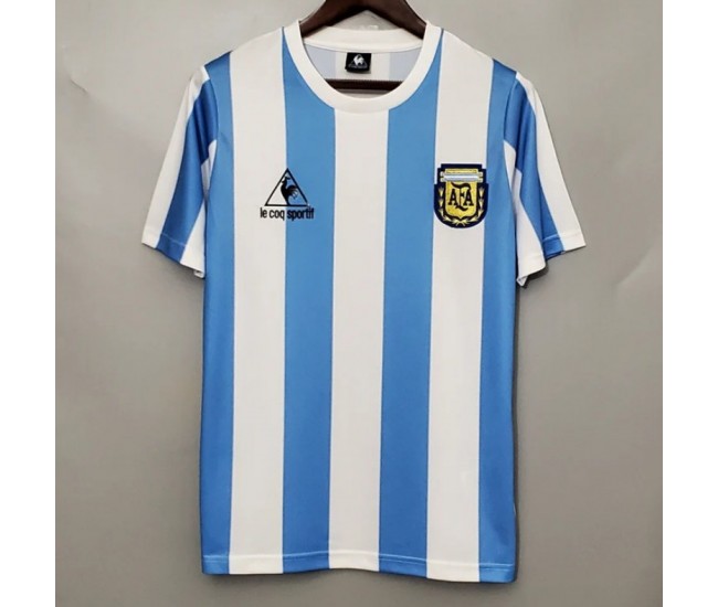 Argentina Home Retro Soccer Jersey 1986