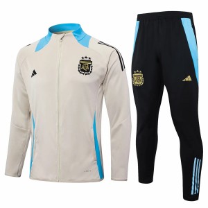 Argentina Beige Training Presentation Soccer Tracksuit 2024