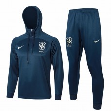 Brazil National Team Blue Hooded Training Soccer Tracksuit 2024