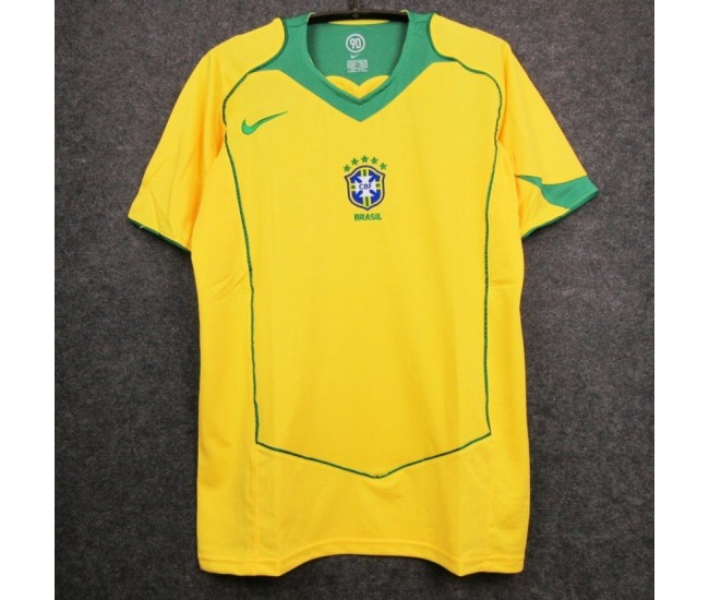 Brazil Home Retro Soccer Jersey 2004