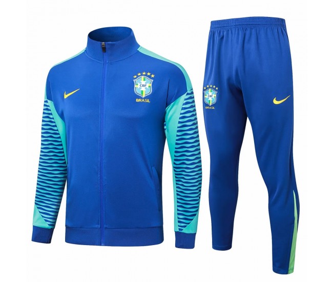 Brazil National Team Blue Training Presentation Soccer Tracksuit 2024