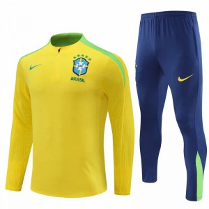 Brazil National Team Yellow Training Technical Soccer Tracksuit 2024