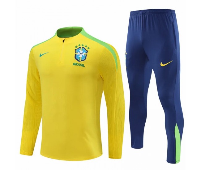 Brazil National Team Yellow Training Technical Soccer Tracksuit 2024